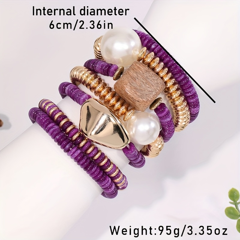 7pcs Bead Stackable Bracelet Set for Women